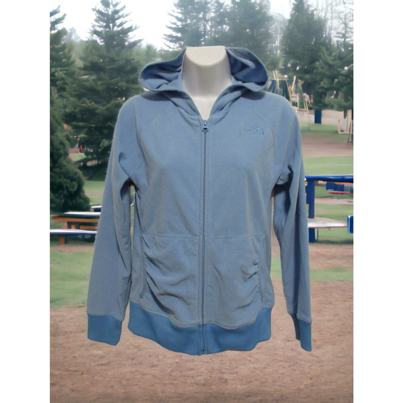 The North Face Other - The North Face Girls Youth Light Blue Hooded Fleece Polartec Size L Sweater